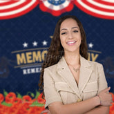 Aperturee - Remember And Honor Floral Solemn Memorial Day Backdrop